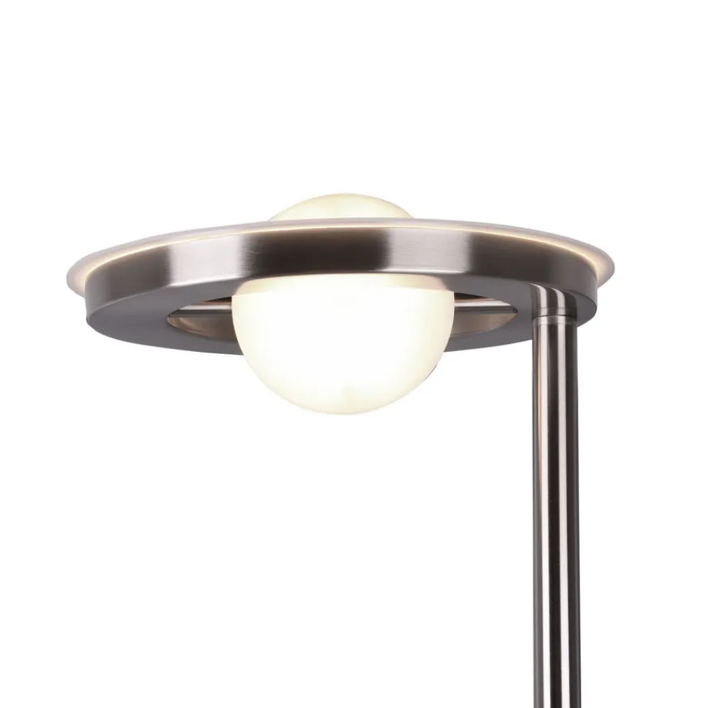 Gulvlamper ^ Trio Lighting LED-uplight Barrie med læselampe, nikkel mat