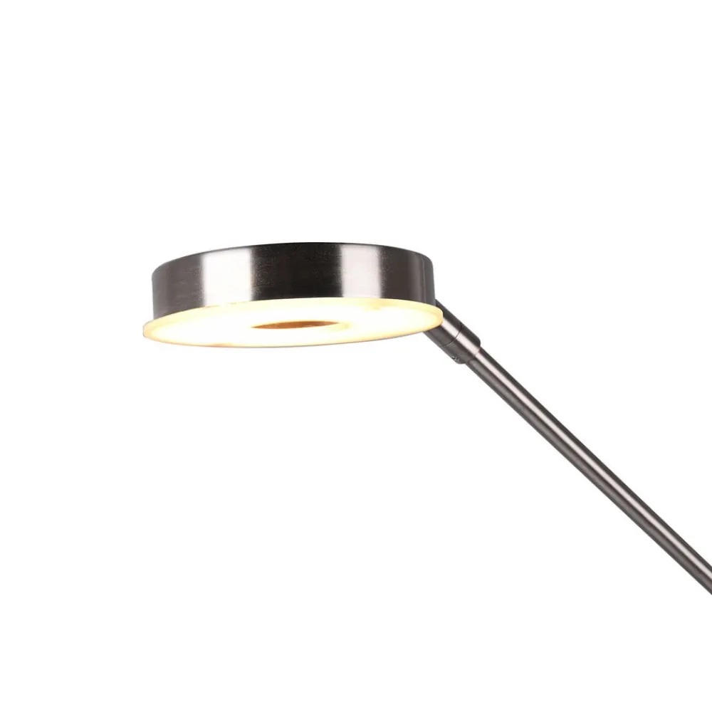 Gulvlamper ^ Trio Lighting LED-uplight Barrie med læselampe, nikkel mat