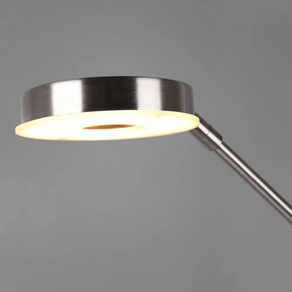 Gulvlamper ^ Trio Lighting LED-uplight Barrie med læselampe, nikkel mat