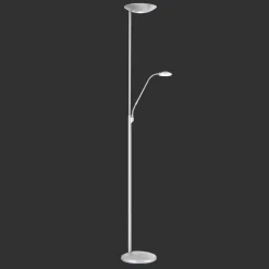 ORION Gulvlamper|Gulvlamper > LED-uplight Cobra med læselampe i nikkel