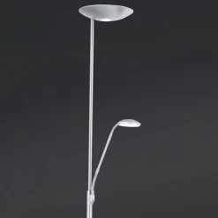 ORION Gulvlamper|Gulvlamper > LED-uplight Cobra med læselampe i nikkel