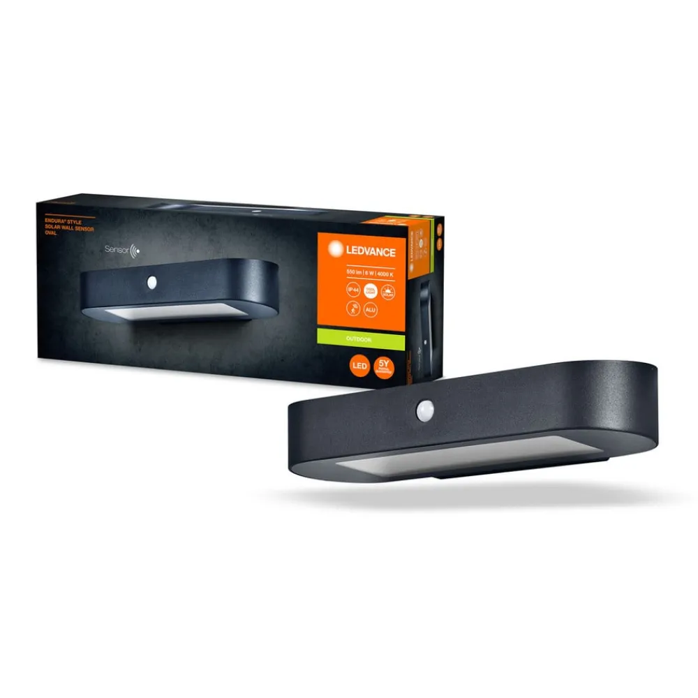 Solcelle Lampe Med Sensor|Væglampe Med Sensor ^ LEDVANCE Endura Style Solar Oval væglampe 4000 K