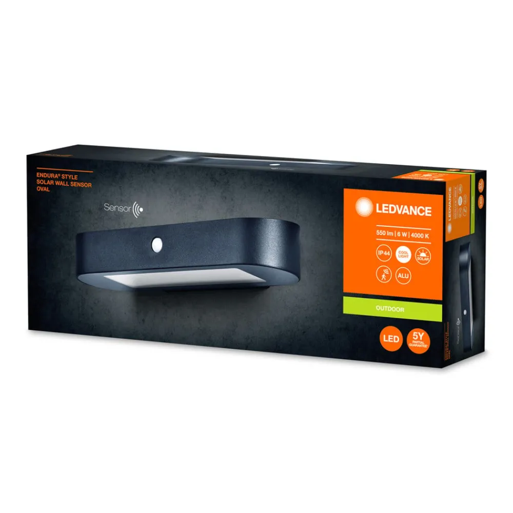Solcelle Lampe Med Sensor|Væglampe Med Sensor ^ LEDVANCE Endura Style Solar Oval væglampe 4000 K
