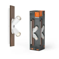Loftlamper|Loftlamper ^ LEDVANCE LED-loftspot Mercury GU10, 2-lys, træ/hvid