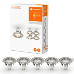 Indbygningsspots|Spotlights ^ LEDVANCE LED-spot GU10 Recessed, 5 stk, nikkel