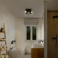 Loftlamper|Spotlights ^ LEDVANCE LED-spot Octagon dæmpbar, 4-lys firkantet sort