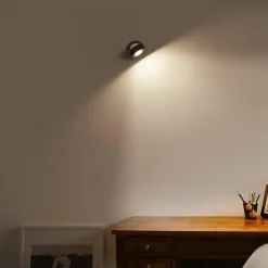 LEDVANCE Spotlights > Pluto LED-vægspot, stål, træ, sort