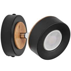 LEDVANCE Spotlights > Pluto LED-vægspot, stål, træ, sort