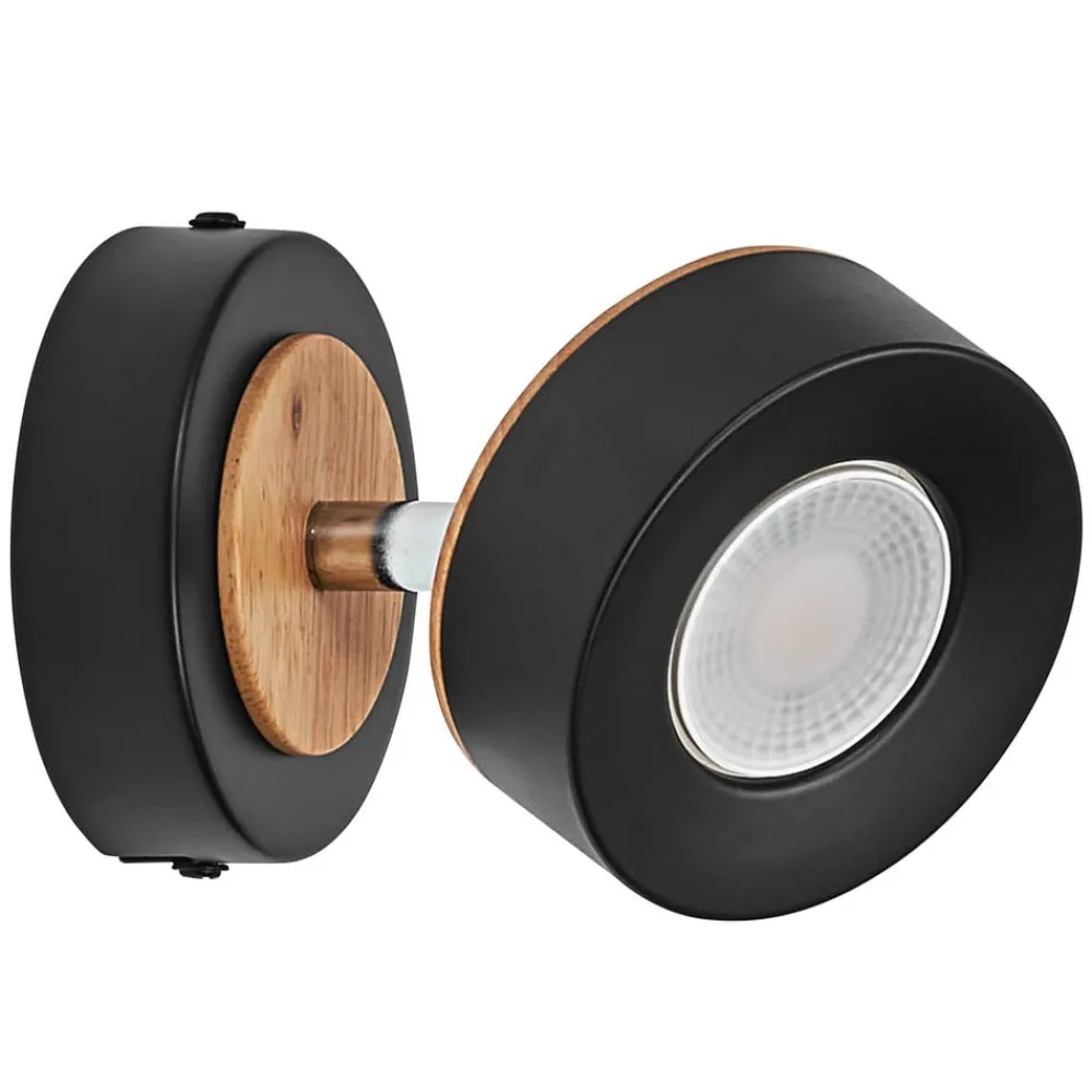 LEDVANCE Spotlights > Pluto LED-vægspot, stål, træ, sort