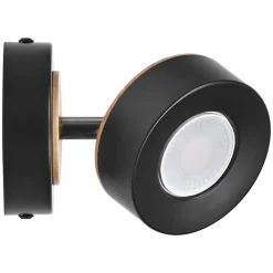 LEDVANCE Spotlights > Pluto LED-vægspot, stål, træ, sort