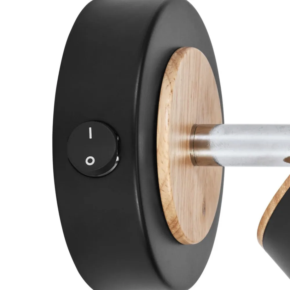 LEDVANCE Spotlights > Pluto LED-vægspot, stål, træ, sort