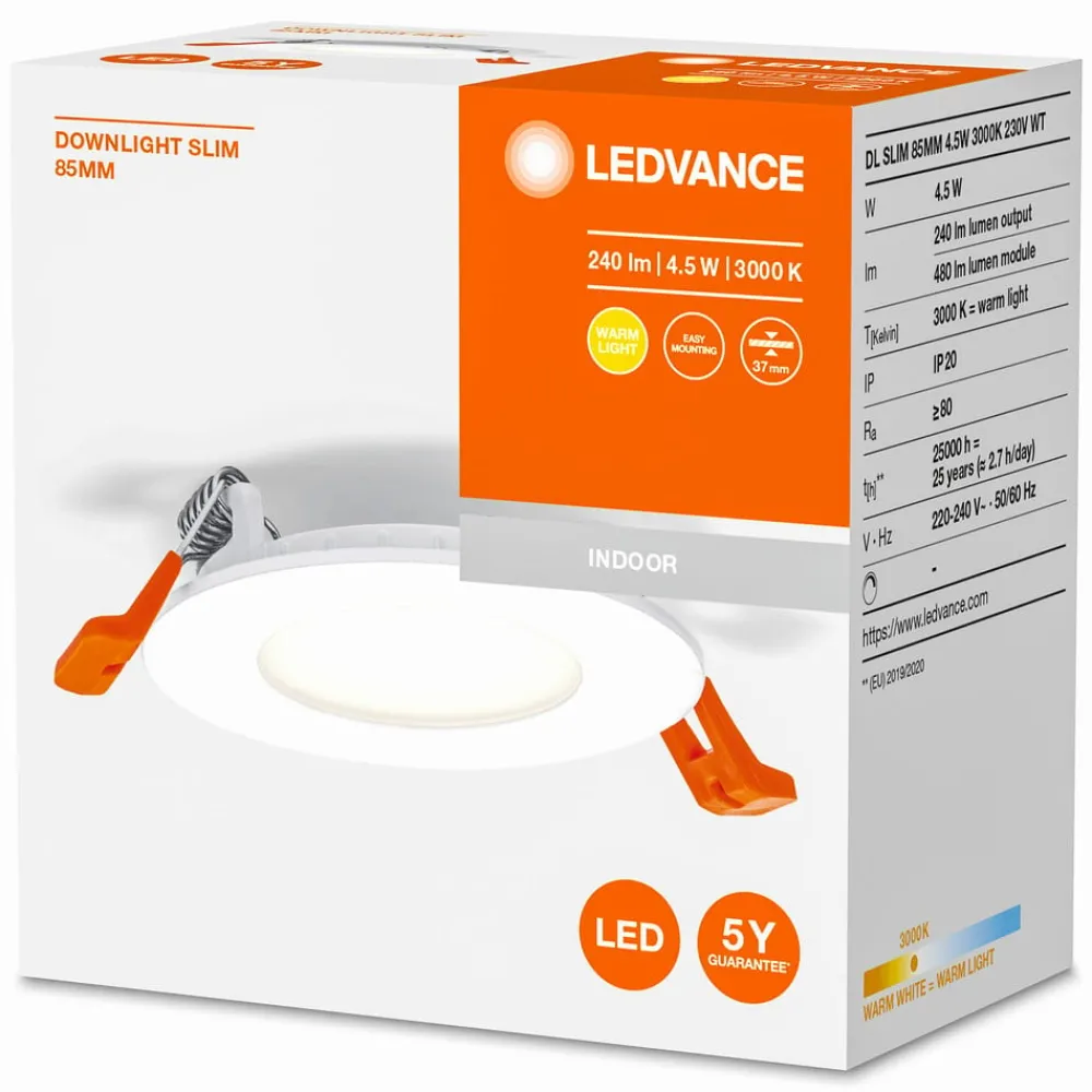 LEDVANCE Indbygningsspots > Recess Slim LED-indbygningslampe Ø8,5 cm 3000K