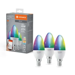 LEDVANCE SMART+ Smarte Lyskilder > LED, stearinlys, E14, 4,9 W, CCT, RGB, WiFi, 3 enheder