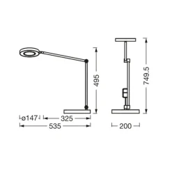 Arbejdsrum/Kontor|Bordlamper ^ LEDVANCE SMART+ LEDVANCE SUN@Home Panan Desk Disc, bord, sort