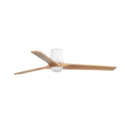 FARO BARCELONA Loftventilatorer > LED-ventilator Heywood L, hvid/træfarvet, DC, støjsvag, CCT