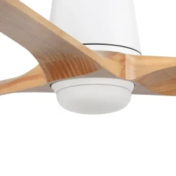 FARO BARCELONA Loftventilatorer > LED-ventilator Heywood L, hvid/træfarvet, DC, støjsvag, CCT