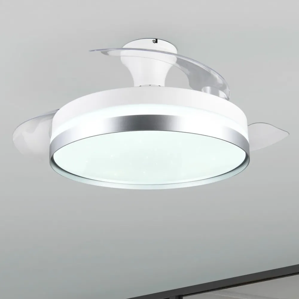 Reality Leuchten Loftventilatorer > LED-ventilator Lindberg DC lydsvag Ø 100 cm CCT fjernbetjening