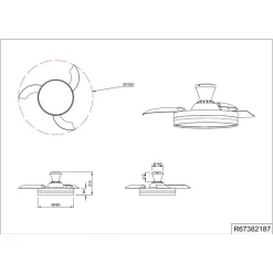 Reality Leuchten Loftventilatorer > LED-ventilator Lindberg DC lydsvag Ø 100 cm CCT fjernbetjening