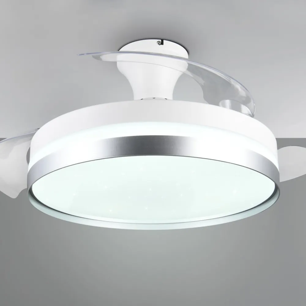 Reality Leuchten Loftventilatorer > LED-ventilator Lindberg DC lydsvag Ø 100 cm CCT fjernbetjening