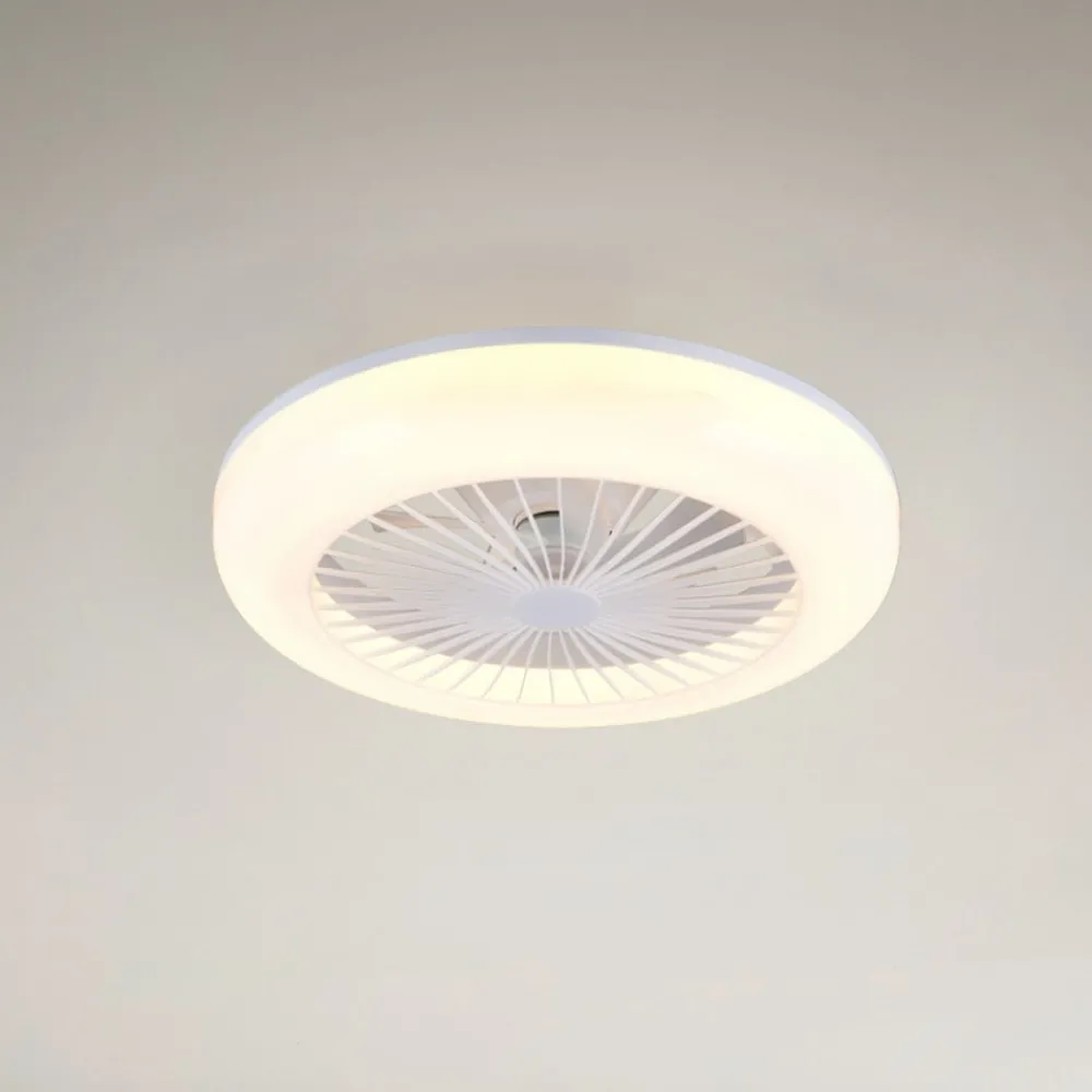 Loftventilatorer ^ Reality Leuchten LED-ventilator Mora, DC, støjsvag, Ø 45 cm, CCT, fjernbetjening