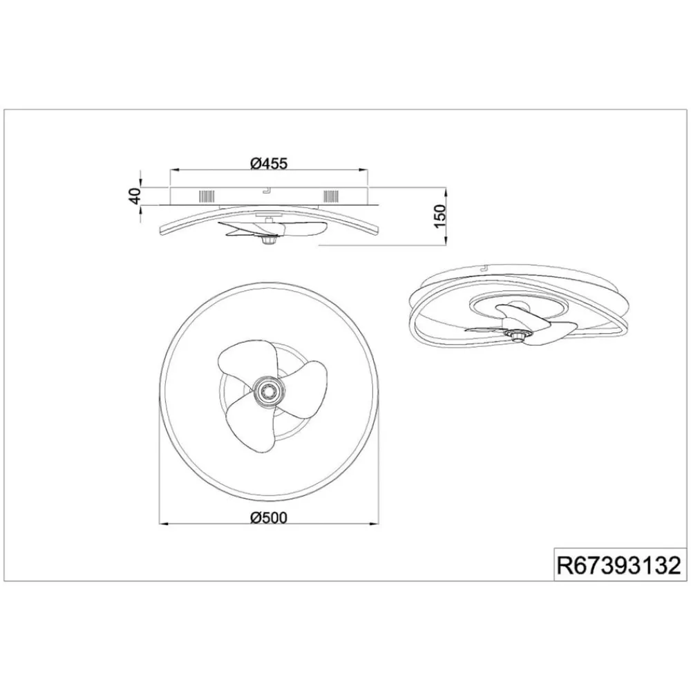 Reality Leuchten Loftventilatorer > LED-ventilator Sortland, DC, støjsvag, 50 cm, CCT, fjernbetjening