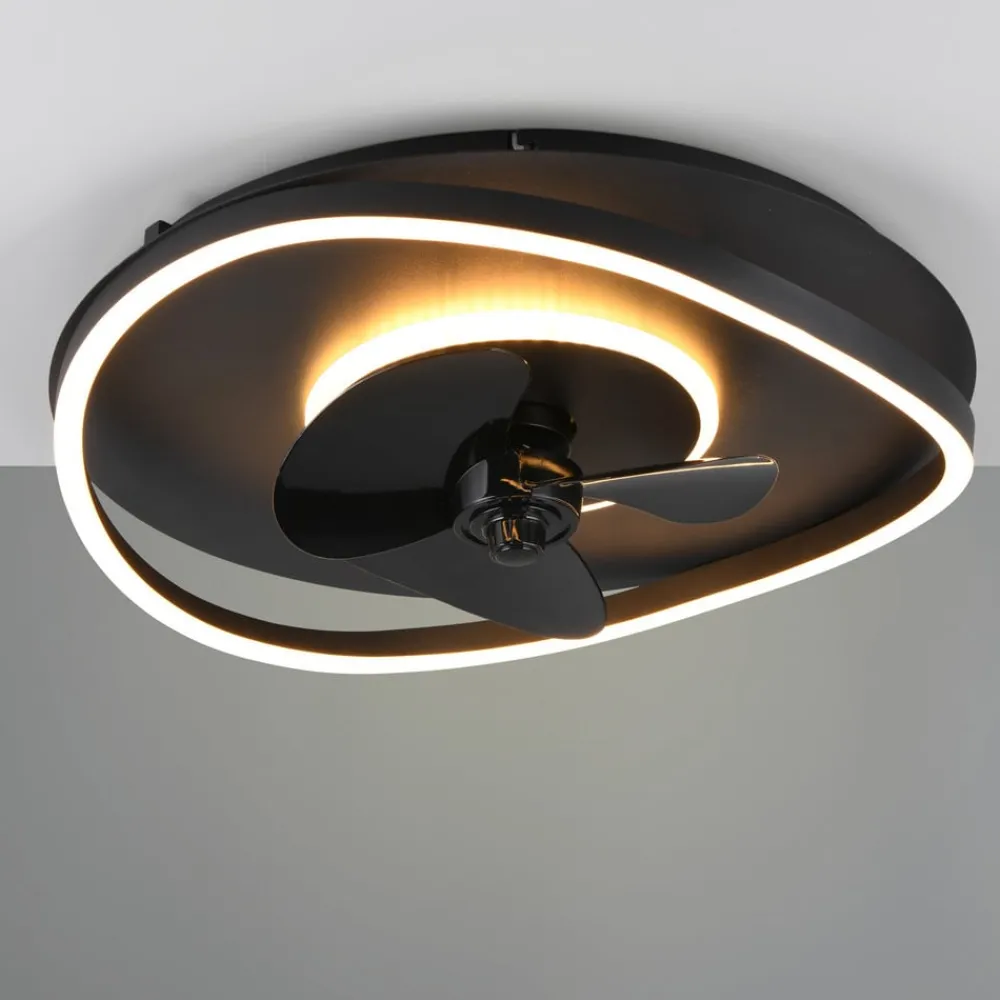 Reality Leuchten Loftventilatorer > LED-ventilator Sortland, DC, støjsvag, 50 cm, CCT, fjernbetjening