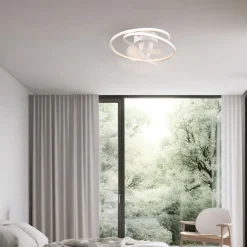 Loftventilatorer ^ Reality Leuchten LED-ventilator Umea, hvid, DC, støjsvag, Ø 50 cm, CCT, fjernbetjening