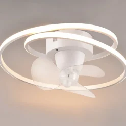 Loftventilatorer ^ Reality Leuchten LED-ventilator Umea, hvid, DC, støjsvag, Ø 50 cm, CCT, fjernbetjening