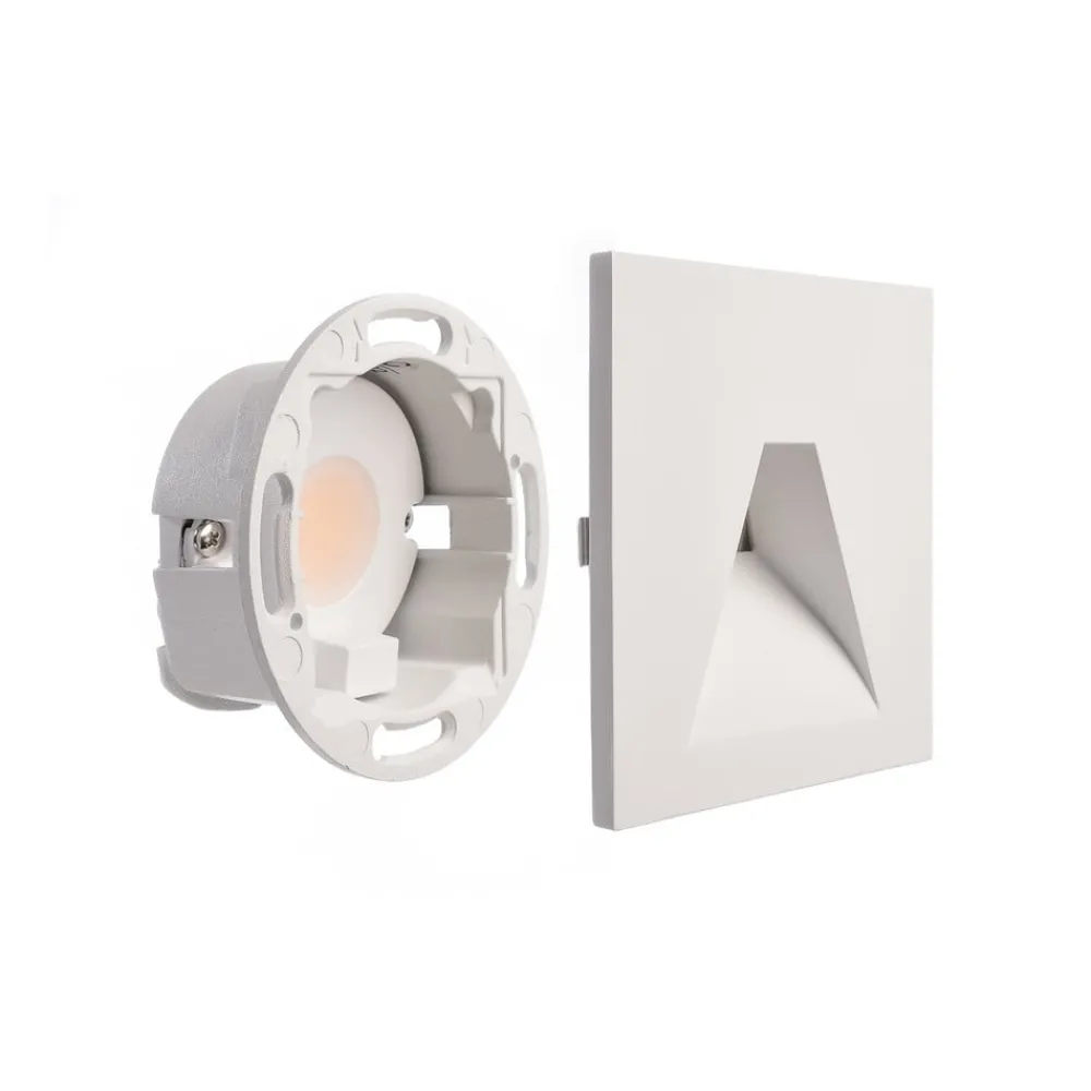 Deko-Light Spotlights|Væglamper > LED-vægindbygningslampe SET Alwaid, hvid 8 x 8 cm vinkel 2.700 K