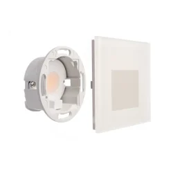Indbygningsspots ^ Deko-Light LED-vægindbygningslampe SET Alwaid, matteret glas, 8 x 8 cm, 2.700 K