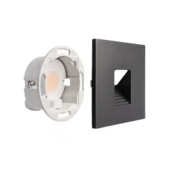Indbygningsspots|Væglamper ^ Deko-Light LED-vægindbygningslampe SET Alwaid sort 8 x 8 cm niveau 2.700K