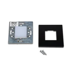 Hera Indbygningsspots > LED-vægindbygningslampe Wall F, sort, 7,5 x 7,5 cm, metalplade