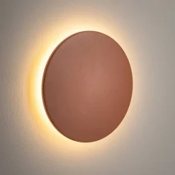 Terrassebelysning|Væglamper ^ Nowodvorski Lighting LED-væglampe Aria M, teglrød, aluminium, Ø 18 cm