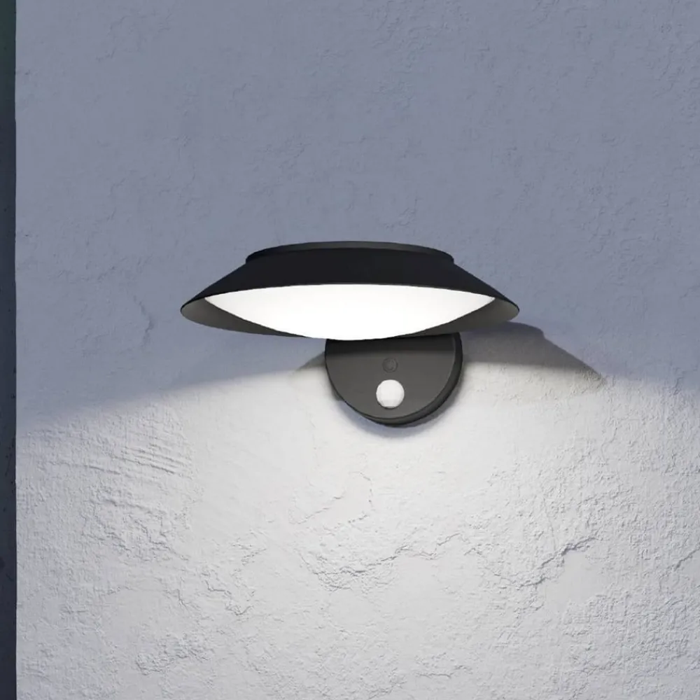 Solcelle Lampe Med Sensor|Væglampe Med Sensor ^ EGLO LED-væglampe Cerrisi, bredde 10,5 cm, sort, sensor