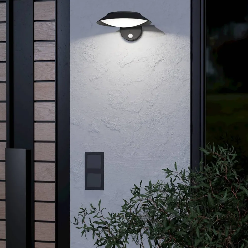 Solcelle Lampe Med Sensor|Væglampe Med Sensor ^ EGLO LED-væglampe Cerrisi, bredde 10,5 cm, sort, sensor