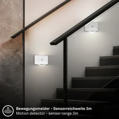 Briloner Væglamper > LED-væglampe Chat, hvid, 16 cm, plast, sensor