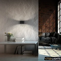 Væglamper|Væglamper ^ Briloner LED-væglampe Chat, sort, 16 cm, plast, sensor