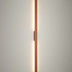 Væglamper ^ Nowodvorski Lighting LED-væglampe Demi L, teglrød, aluminium, højde 144 cm, IP54