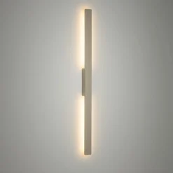 Nowodvorski Lighting Terrassebelysning|Væglamper > LED-væglampe Demi M, sand, aluminium, højde 100 cm, IP54