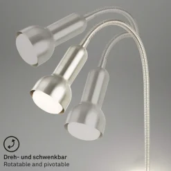 Væglamper ^ Briloner LED-væglampe 2178012 dobbelt switch, mat nikkel