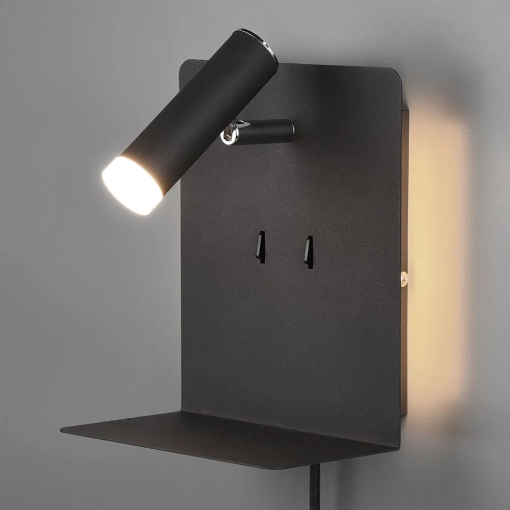 Trio Lighting Væglamper|Væglamper > LED-væglampe Element med hylde sort mat