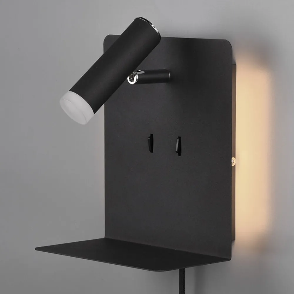 Trio Lighting Væglamper|Væglamper > LED-væglampe Element med hylde sort mat