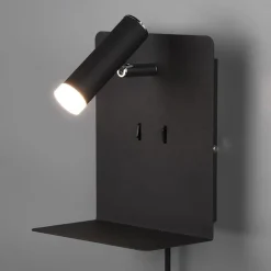 Trio Lighting Væglamper|Væglamper > LED-væglampe Element med hylde sort mat
