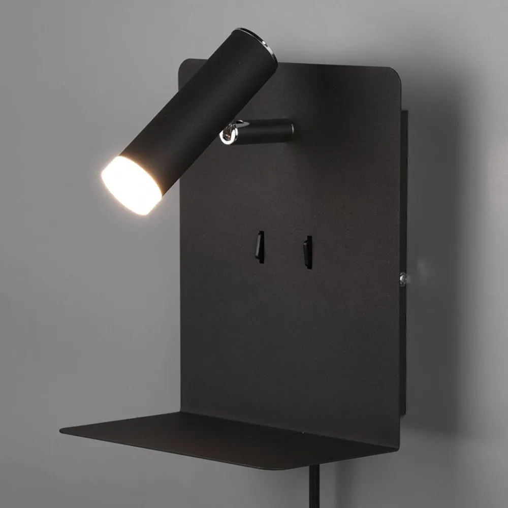 Trio Lighting Væglamper|Væglamper > LED-væglampe Element med hylde sort mat