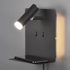 Trio Lighting Væglamper|Væglamper > LED-væglampe Element med hylde sort mat