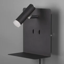 Trio Lighting Væglamper|Væglamper > LED-væglampe Element med hylde sort mat