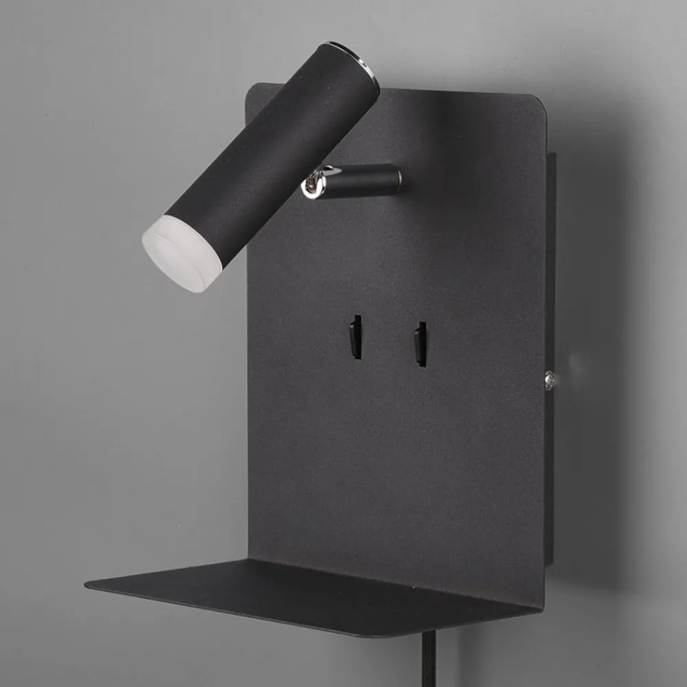 Trio Lighting Væglamper|Væglamper > LED-væglampe Element med hylde sort mat