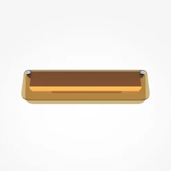 Væglamper ^ Maytoni LED-væglampe FLAT, ravfarvet/messing, bredde 30 cm, glas/metal