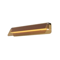 Maytoni Væglamper > LED-væglampe FLAT, ravfarvet/messing, bredde 43 cm, glas/metal