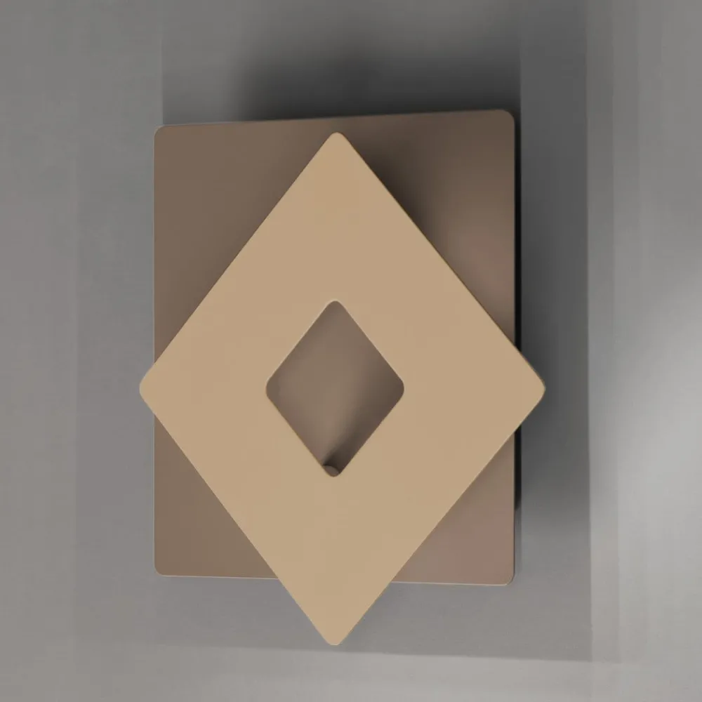 FISCHER & HONSEL Væglamper > LED-væglampe Hennes, bredde 18 cm, gråbeige/sandfarvet
